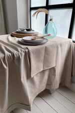 Linen Tablecloth Beige
