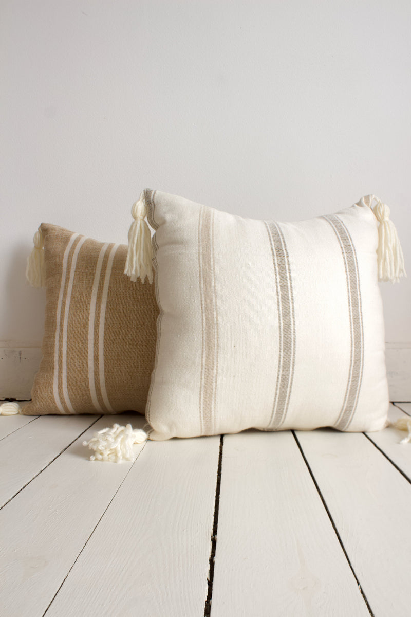 Striped Cushion - Off White