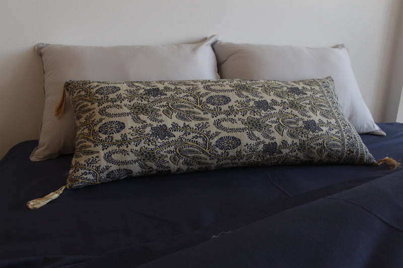 Ethnic Lumbar Pillow Large Grey