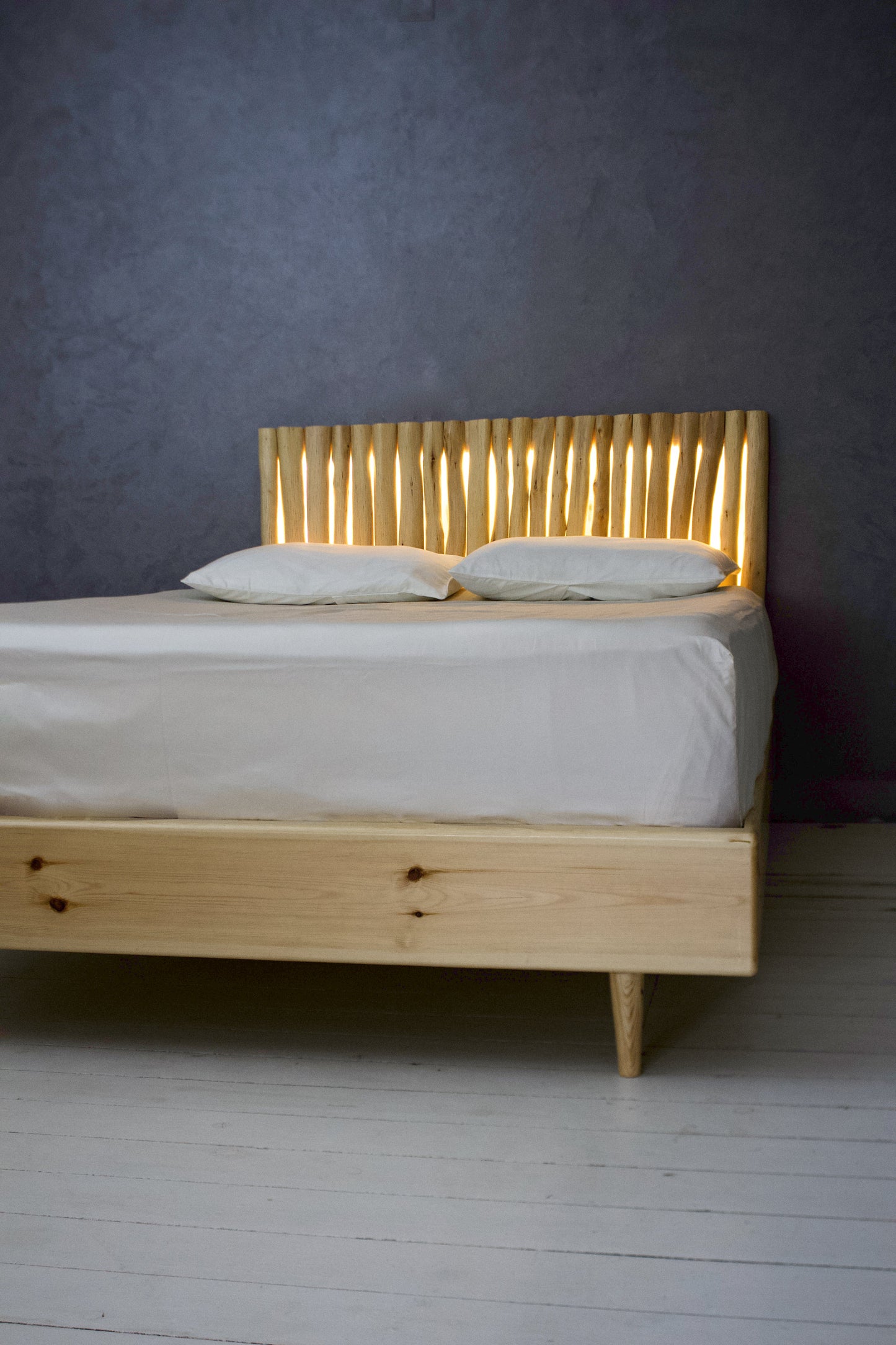 Wood Sticks Hanging Headboard