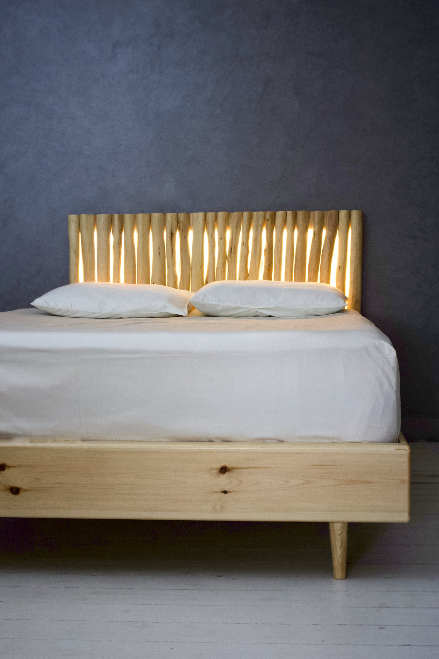 Wood Sticks Hanging Headboard
