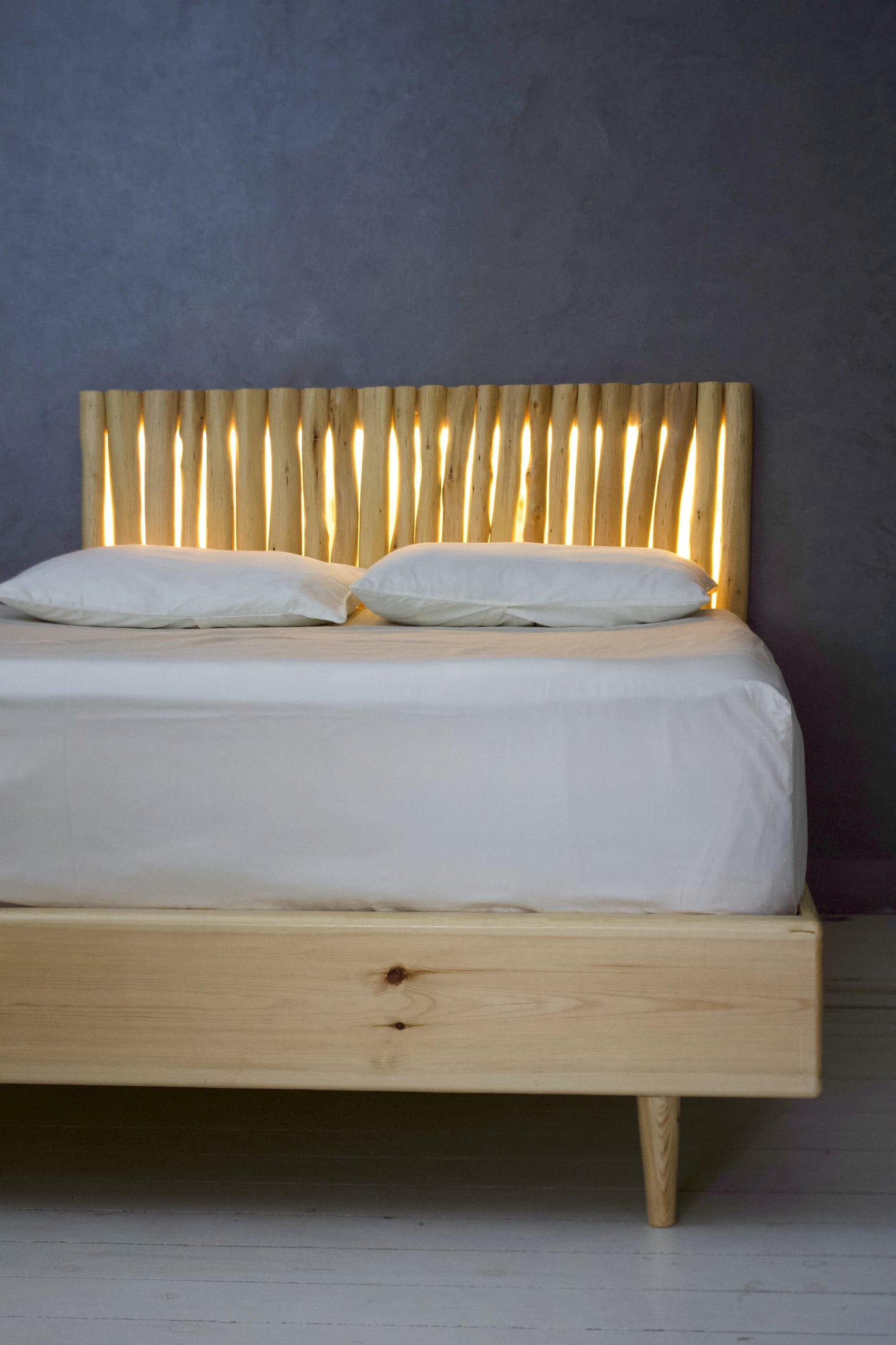 Wood Sticks Hanging Headboard