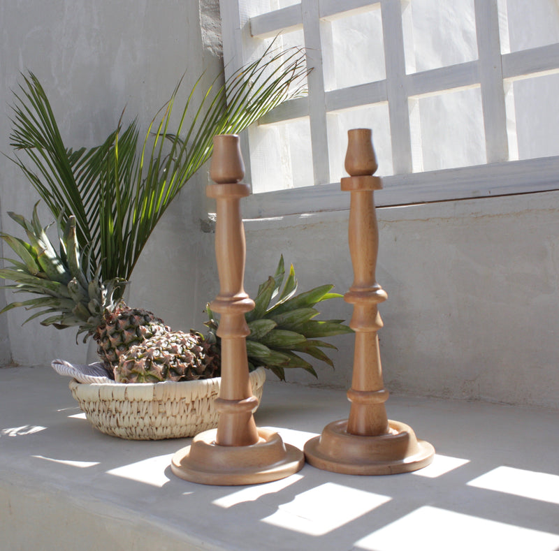 Wooden Candle Holders thin