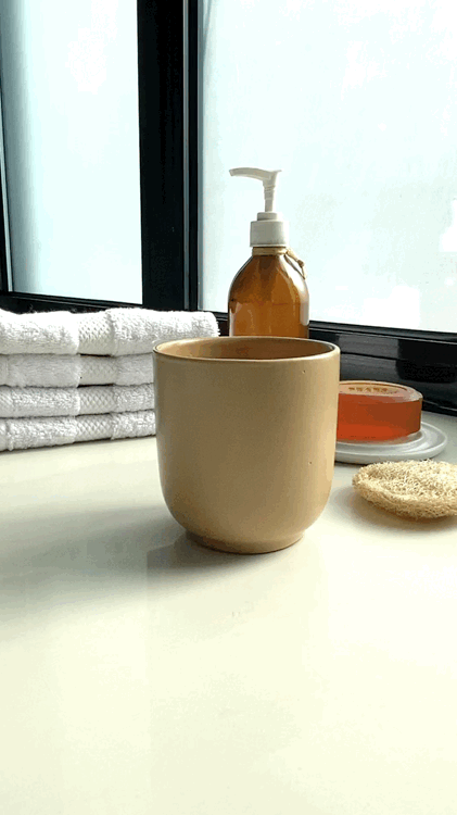 Toothbrush Mug Tan